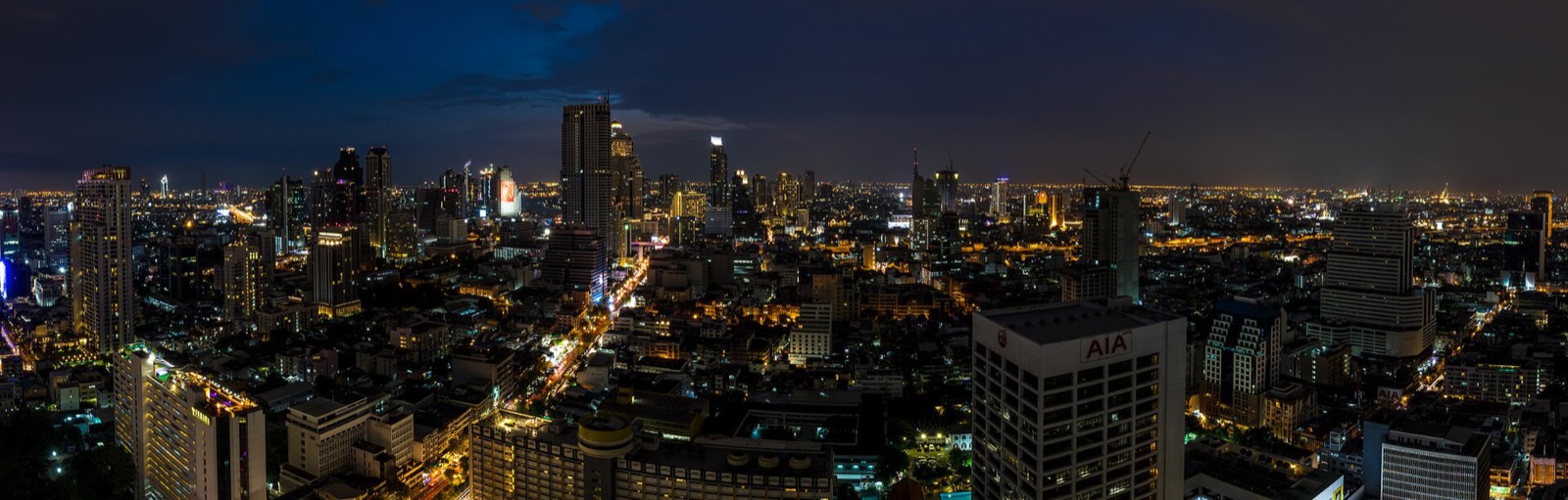 Panorama of the Bangkok cityscape