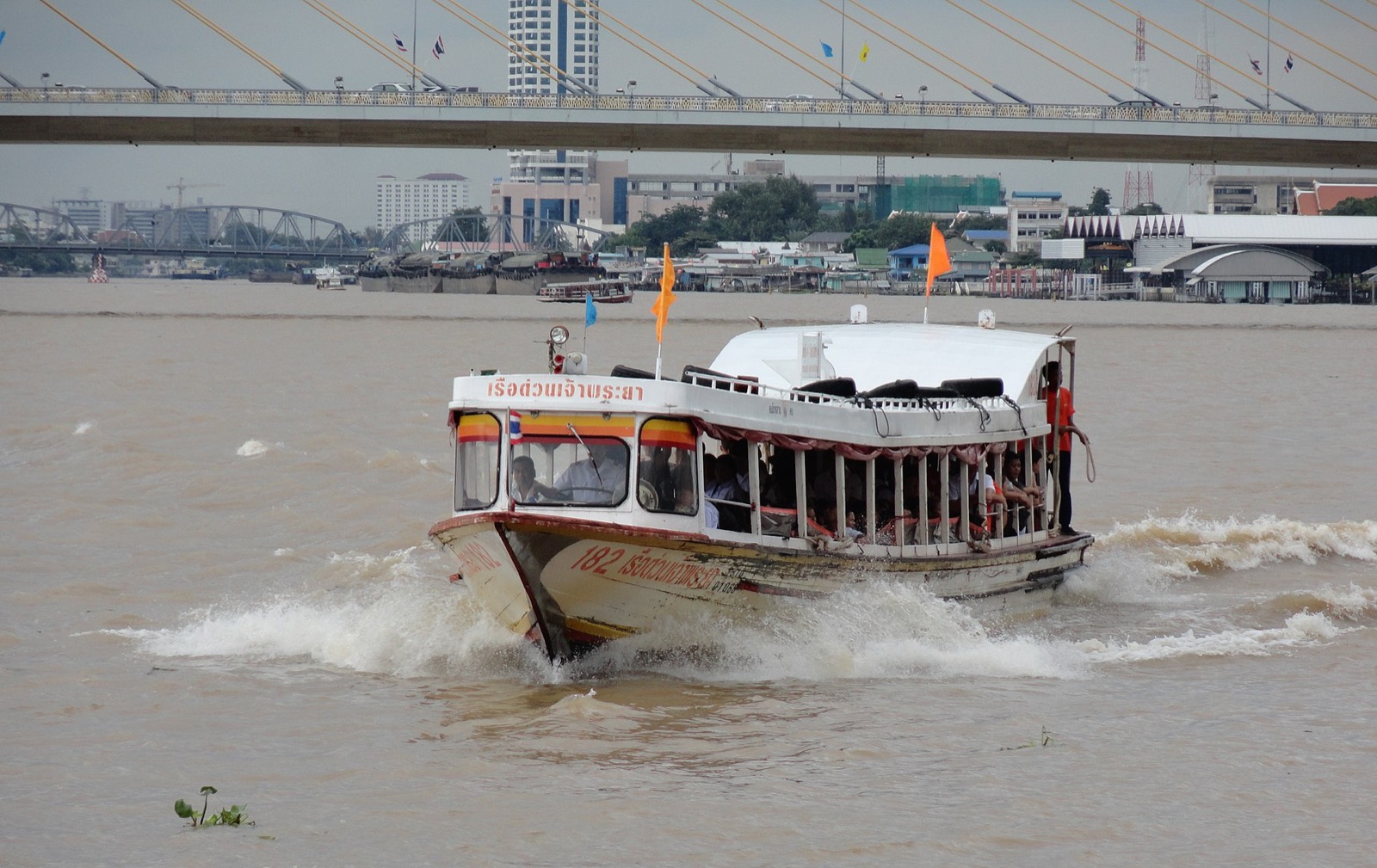 Chao Phraya express boat on the river in Bangkok