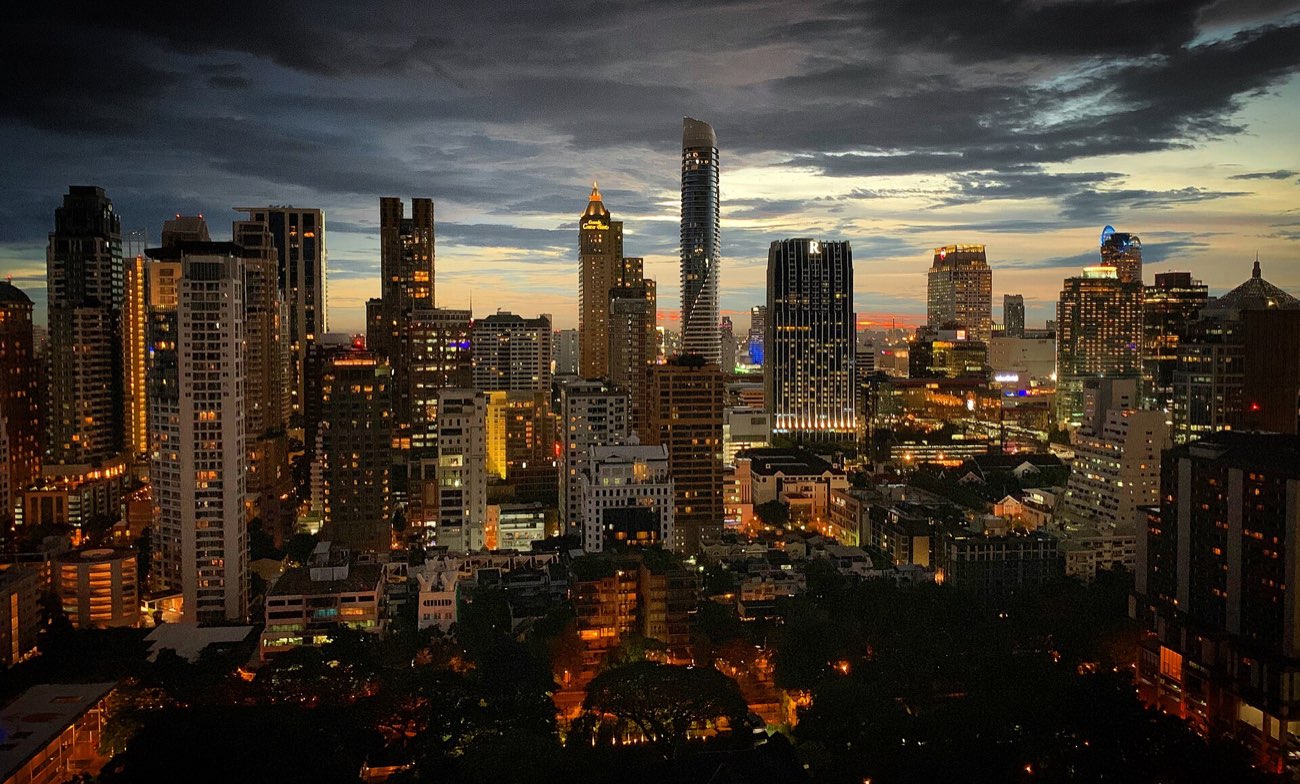 Bangkok skyline at dusk